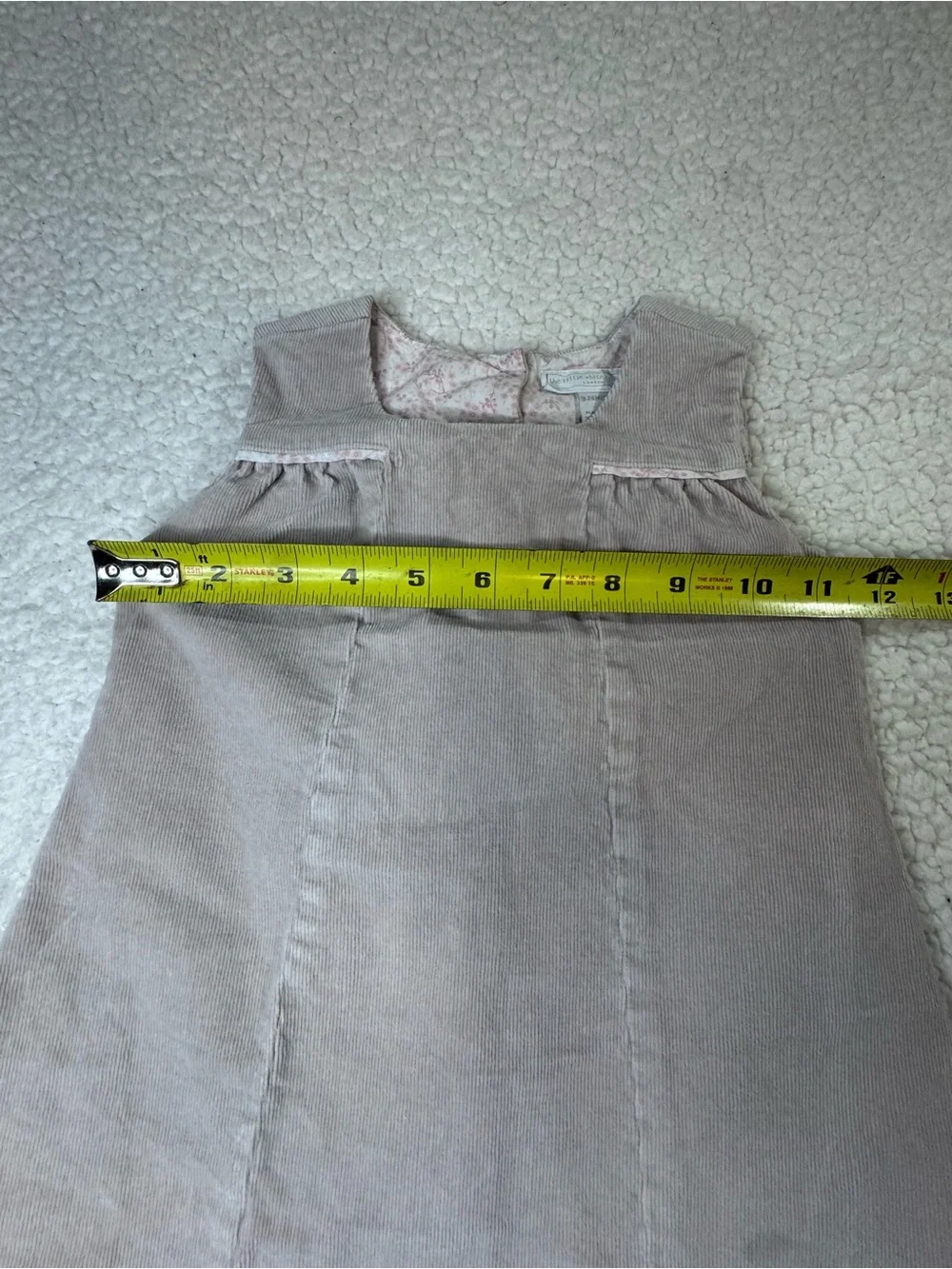 Girls' Gray Corduroy A-Line Pinafore Dress